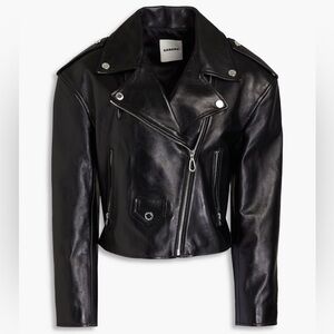 Sandro Cropped leather biker jacket - FR 40
